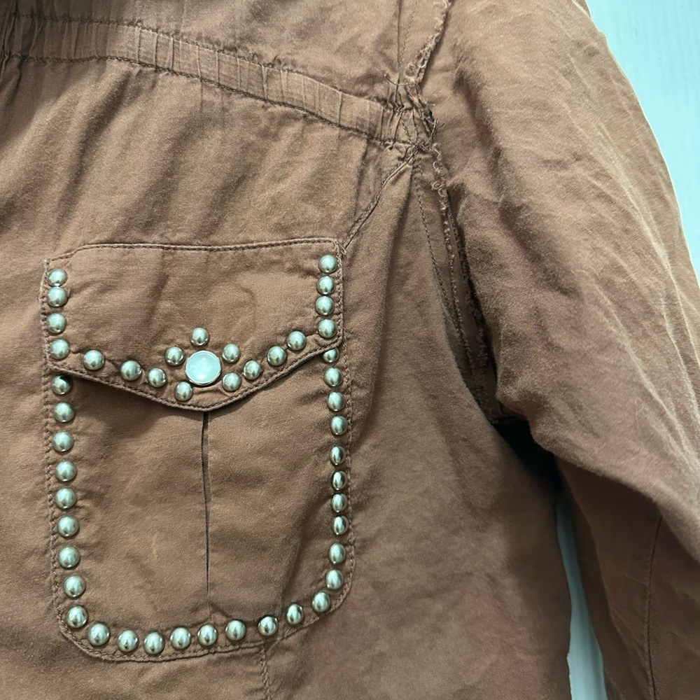 Soul‎ Revival Brown Studded Utility Jacket - Picture 4 of 5